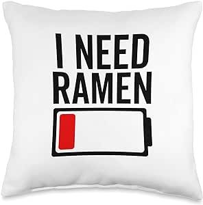 I Need Ramen Funny Noodle Love Food Japan Japanese Anime Throw Pillow, 16x16, Multicolor