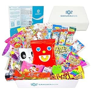 Sakura Box Japanese Snacks & Candy 30 Piece Dagashi Set Gift (Box)